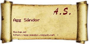 Agg Sándor névjegykártya